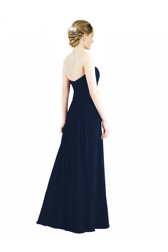 Long Sleeveless Soft Chiffon Smoke Green Sweetheart A-Line Bridesmaid Dress Edmonton