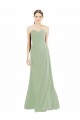 Long Sleeveless Soft Chiffon Smoke Green Sweetheart A-Line Bridesmaid Dress Edmonton
