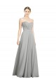 Long Sleeveless Soft Chiffon Silver Sweetheart A-Line Bridesmaid Dresses Edmonton