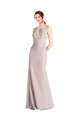 Long Sleeveless Soft Chiffon Halter Neck Sheath Bridesmaid Dress Edmonton