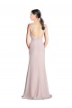 Long Sleeveless Soft Chiffon Halter Neck Sheath Bridesmaid Dress Edmonton