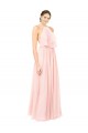 Long Sleeveless Soft Chiffon Pink A-Line Formal Dress / Bridesmaid Dress Edmonton