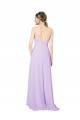 Long Sleeveless Soft Chiffon Lilac Sheath High Low Bridesmaid Dress Edmonton
