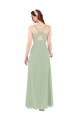 Long Sleeveless Soft Chiffon Smoke Green Sheath Bridesmaid Dress Edmonton