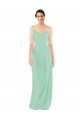 Long Sleeveless Soft Chiffon Mint Green Sheath Bridesmaid Dress Edmonton