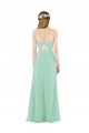 Long Sleeveless Soft Chiffon Mint Green Sheath Bridesmaid Dress Edmonton