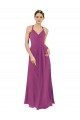 Long Sleeveless Soft Chiffon Wild Berry Sheath Bridesmaid Dress Edmonton