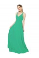 Long Sleeveless Soft Chiffon Emerald Green Sheath Bridesmaid Dress Edmonton
