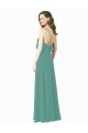 Long Sleeveless Soft Chiffon Icelandic Silver A-Line Bridesmaid Gown Edmonton