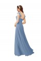 Long Cap Sleeves Soft Chiffon Pink A-Line Bridesmaid Dress Edmonton