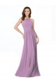 Long Sleeveless Soft Chiffon Dark Lavender A-Line Bridesmaid Dress Edmonton