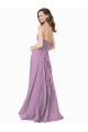 Long Sleeveless Soft Chiffon Dark Lavender A-Line Bridesmaid Dress Edmonton