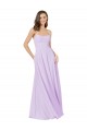 Long Sleeveless Soft Chiffon Lilac A-Line Bridesmaid Gown Edmonton