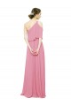 Long Sleeveless Soft Chiffon Skin Pink A-Line Bridal Party Dress Edmonton