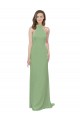 Long Sleeveless Soft Chiffon Seagrass A-Line Formal Dress / Bridesmaid Dress Edmonton
