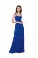 Long Sleeveless Soft Chiffon Royal Blue Square Neck A-Line Bridesmaid Dress Edmonton