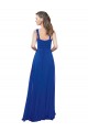 Long Sleeveless Soft Chiffon Royal Blue Square Neck A-Line Bridesmaid Dress Edmonton