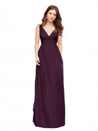 Long Sleeveless Chiffon Grape A-Line Evening Gowns / Bridesmaid Dresses Edmonton