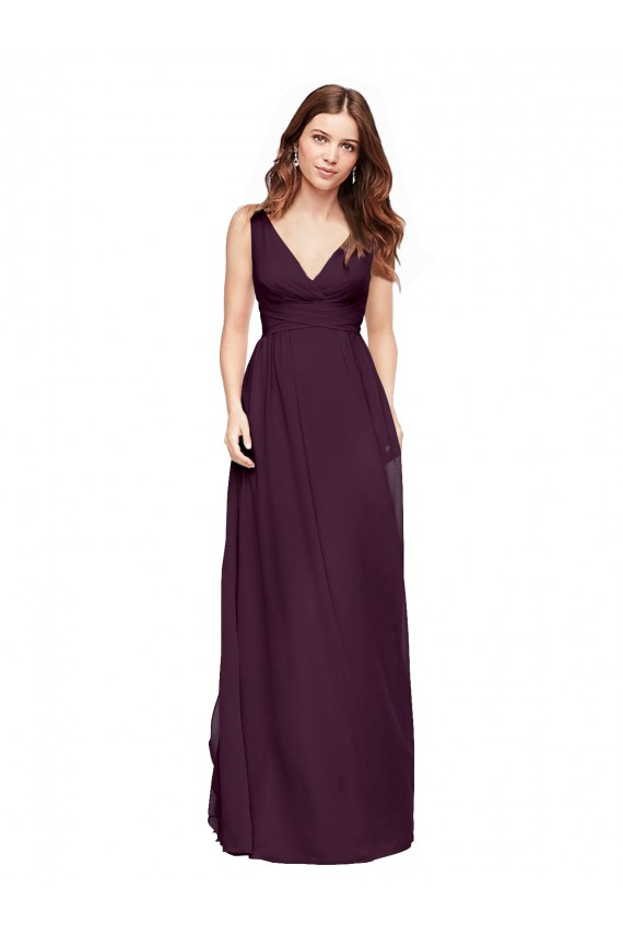 Long Sleeveless Chiffon Grape A-Line Evening Gowns / Bridesmaid Dresses Edmonton