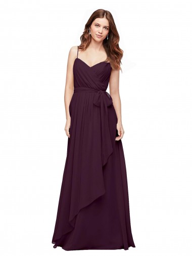 Long Sleeveless Soft Chiffon Grape A-Line Bridesmaid Dress / Formal Dress Edmonton