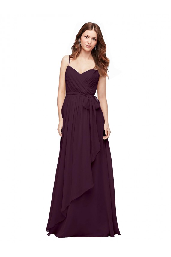 Long Sleeveless Soft Chiffon Grape A-Line Bridesmaid Dress / Formal Dress Edmonton