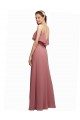 Long Floor Length Sleeveless Chiffon Dark Navy Spaghetti Straps A-Line Bridesmaid Dress Edmonton