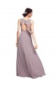 Long Sleeveless Chiffon Dark Navy A-Line Wedding Guest Dress Edmonton