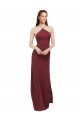 Long Sleeveless Soft Chiffon Burgundy Sheath Formal Dress / Bridesmaid Dress Edmonton