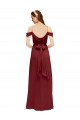 Long Sleeveless Soft Chiffon Burgundy Off the Shoulder Sheath Formal Dress / Bridesmaid Dress Edmonton
