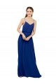 Long Sleeveless Chiffon Royal Blue Spaghetti Straps A-Line Bridesmaid Dress / Evening Dress Edmonton