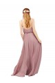 Long Sleeveless Chiffon Royal Blue Spaghetti Straps A-Line Bridesmaid Dress / Evening Dress Edmonton