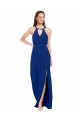 Long Sleeveless Soft Chiffon Royal Blue A-Line Bridesmaid Dress Edmonton