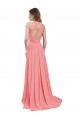 Long Sleeveless Chiffon Watermelon A-Line Bridesmaid Dress / Evening Dress Edmonton