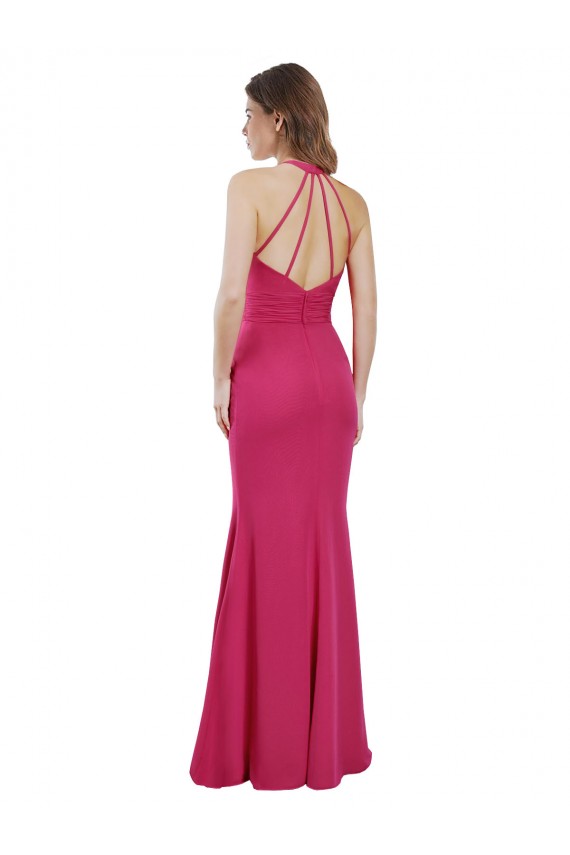 Long Sleeveless Soft Chiffon Ruby A-Line Bridesmaid Dress Edmonton