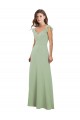 Long Cap Sleeves Soft Chiffon Smoke Green A-Line Bridesmaid Dress / Formal Dress Edmonton