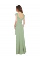 Long Cap Sleeves Soft Chiffon Smoke Green A-Line Bridesmaid Dress / Formal Dress Edmonton