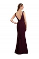 Long Sleeveless Soft Chiffon Burgundy Gold Mermaid Bridesmaid Dress Edmonton