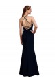 Long Sleeveless Soft Chiffon Dark Navy Mermaid Bridesmaid Dress Edmonton