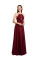 Long Sleeveless Chiffon Burgundy A-Line Bridesmaid Dress / Evening Dress Edmonton