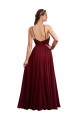 Long Sleeveless Chiffon Burgundy A-Line Bridesmaid Dress / Evening Dress Edmonton