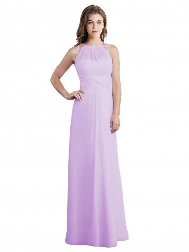 Long Sleeveless Soft Chiffon Lilac A-Line Bridesmaid Dress / Formal Dress Edmonton