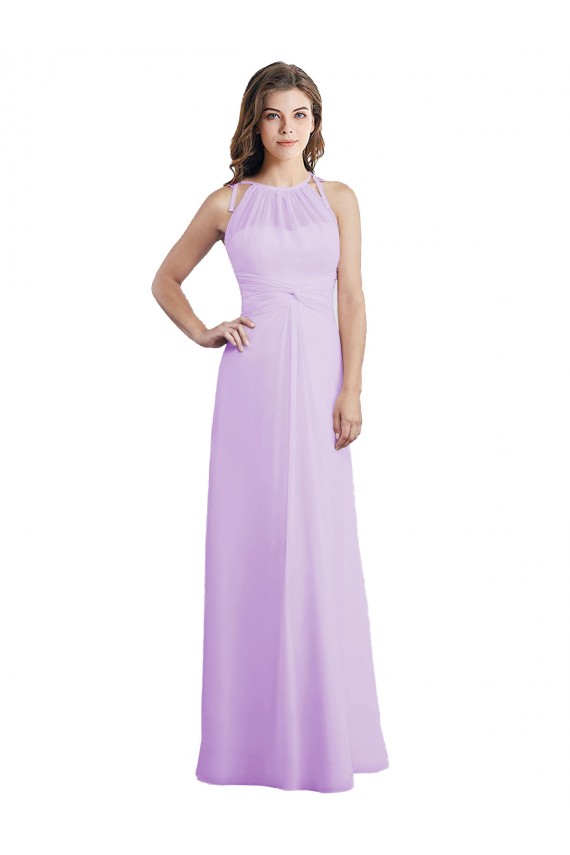 Long Sleeveless Soft Chiffon Lilac A-Line Bridesmaid Dress / Formal Dress Edmonton