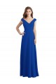 Long Sleeveless Chiffon Royal Blue V-Neck A-Line Bridesmaid Dress / Evening Dress Edmonton