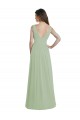 Long Sleeveless Soft Chiffon Smoke Green A-Line Formal Dress / Bridesmaid Dress Edmonton