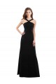Long Sleeveless Soft Chiffon Black Halter Neck A-Line Bridesmaid Dress Edmonton