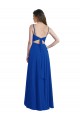 Long Sleeveless Soft Chiffon Royal Blue A-Line High Low Bridesmaid Dress Edmonton