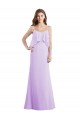 Long Sleeveless Chiffon Lilac Spaghetti Straps A-Line Bridesmaid Dress / Evening Dress Edmonton