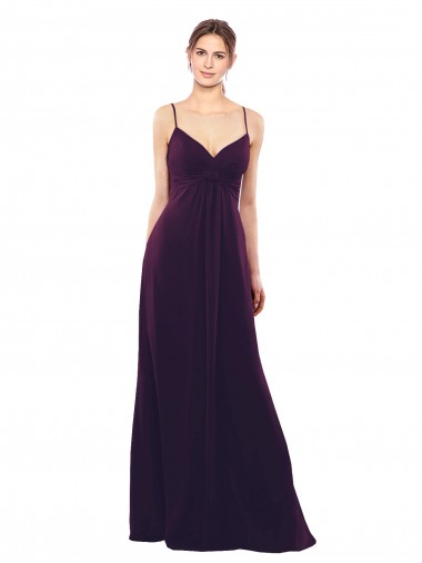 Long Sleeveless Soft Chiffon Grape A-Line Formal Dress / Bridesmaid Dress Edmonton