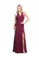 Long Sleeveless Soft Chiffon Burgundy Mermaid Bridesmaid Dress Edmonton