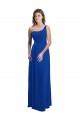 Long Sleeveless Soft Chiffon Royal Blue One Shoulder A-Line Bridesmaid Dress Edmonton